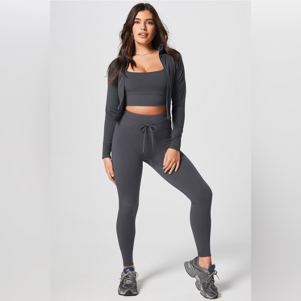 Fabletics Ada Seamless High-Waisted Drawstring Leggings Grey Size S Small